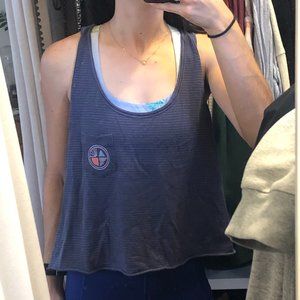 Urban Outfitters blue striped cropped tank top